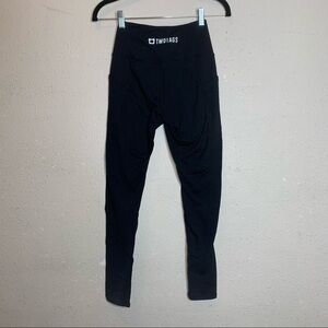 TwoTags Black Modish 7/8 High Waisted Leggings